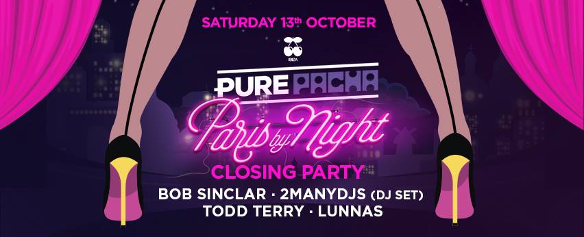 OFFICIAL Pacha Ibiza Club Sticker Pure Pacha Paris by Night Bob Sinclar 2017