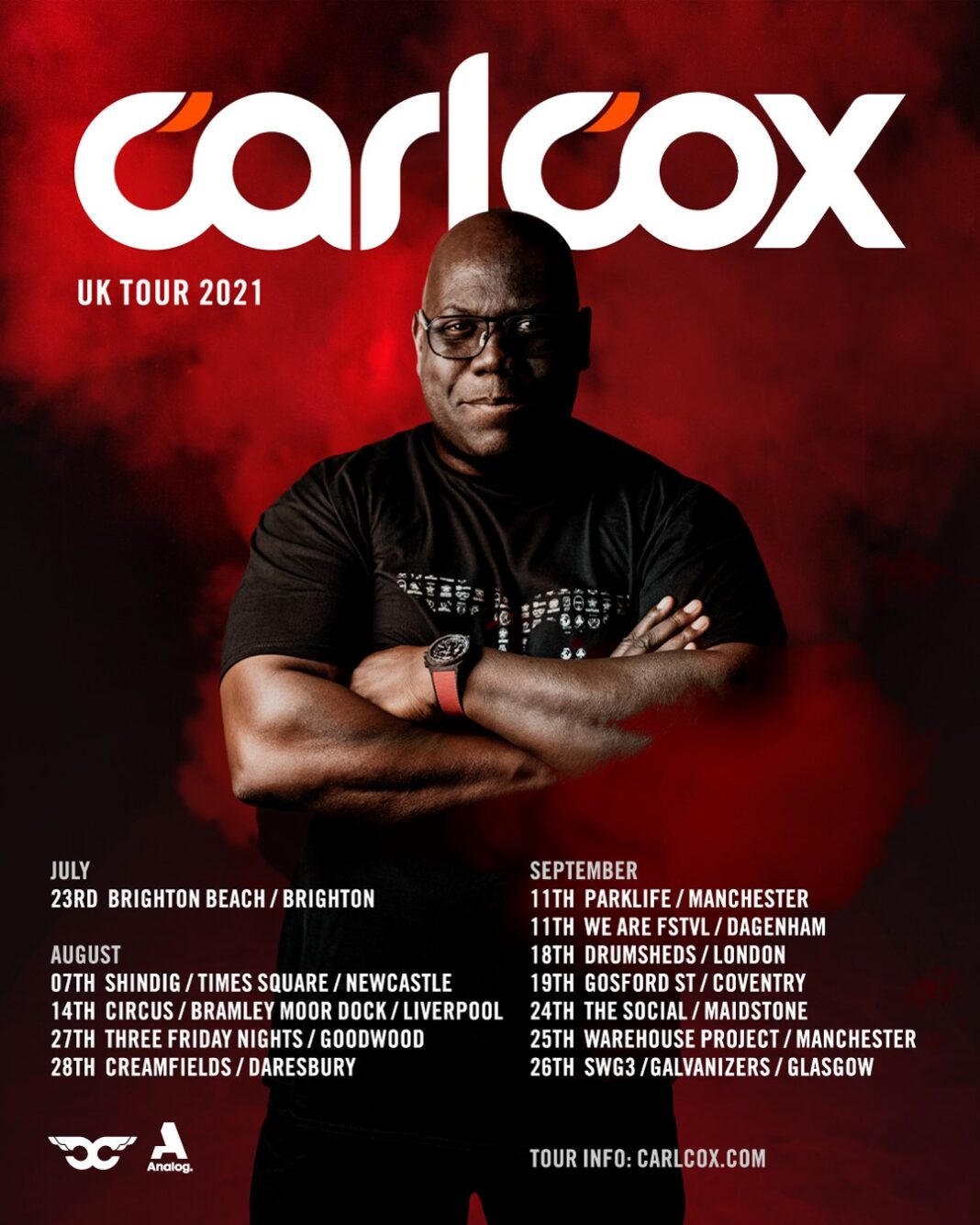 Carl Cox the Uk tour 2021! by night