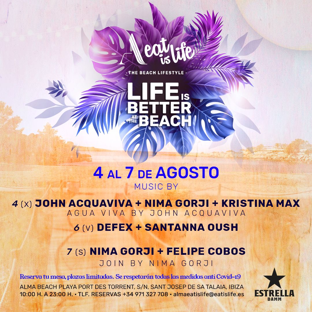 Alma Beach Eat is life the weekly program (August 4th7th)!