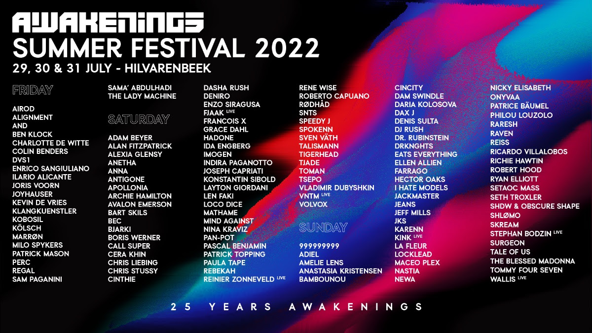 AWAKENINGS reveals brandnew summer festival lineup! by night