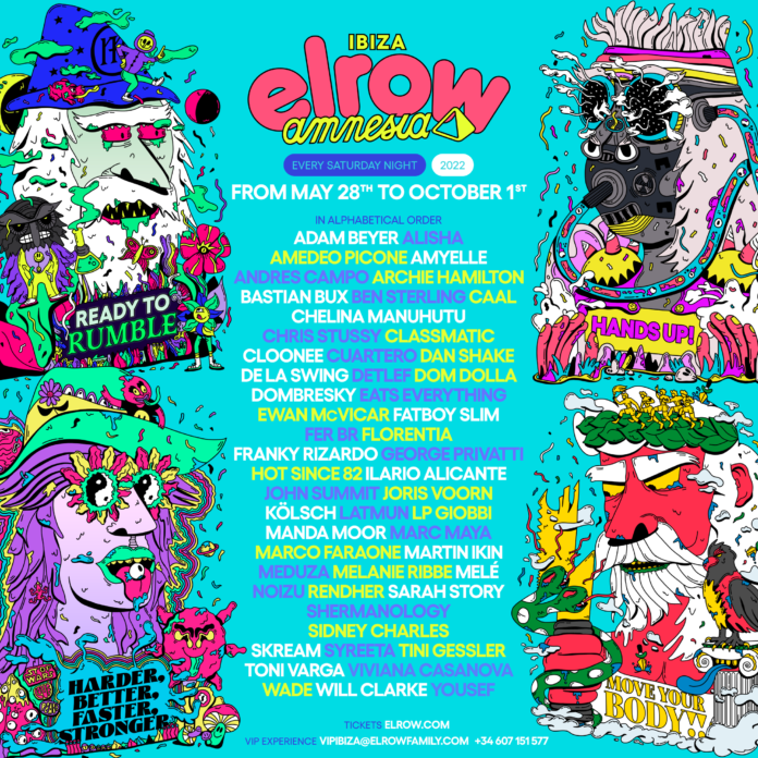 ELROW announces full lineup for the Amnesia season 2022!
