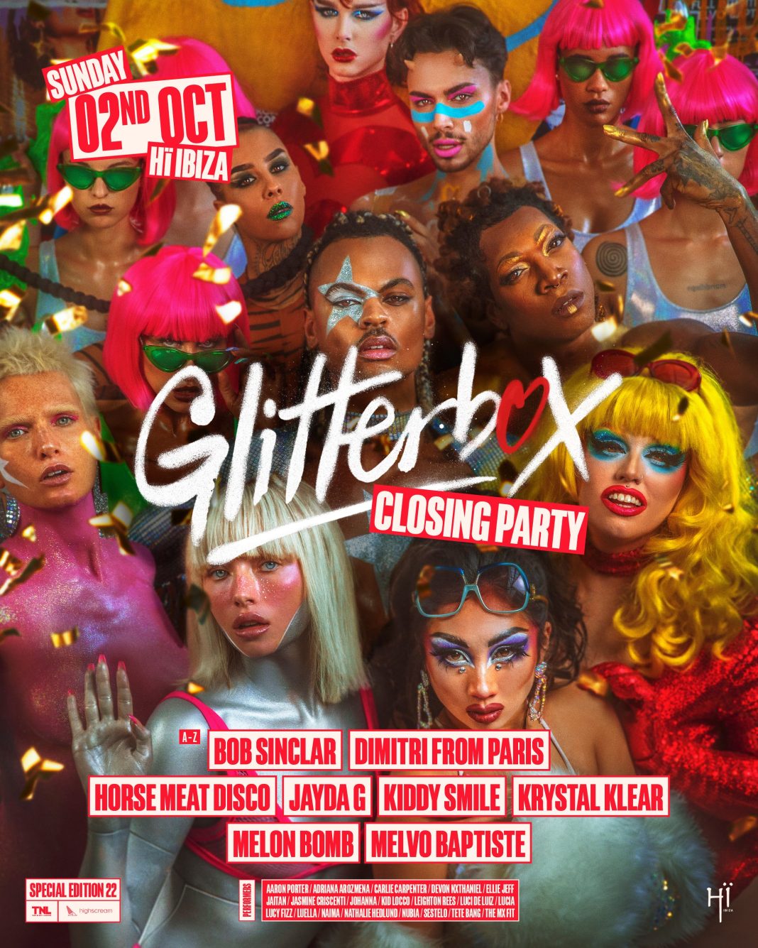 Glitterbox at Hï the closing party 2022, with Bob Sinclar