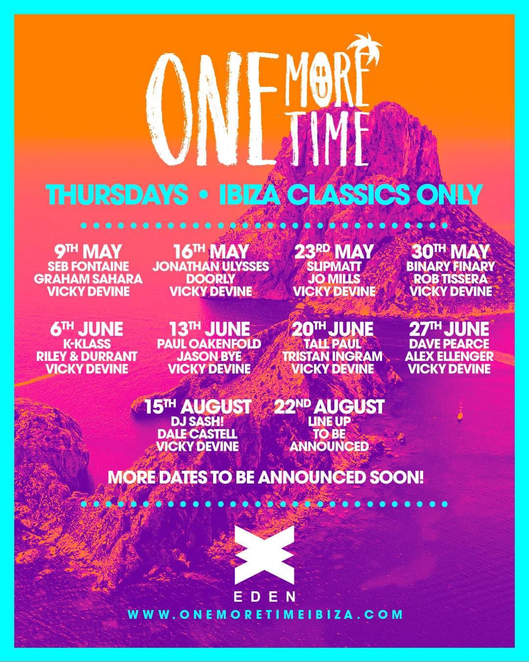 One More Time reveals first dates & line ups at EDEN by