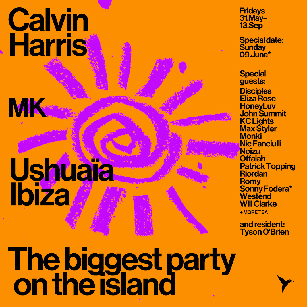 Calvin Harris at Ushuaïa reveals 2025 line up MK, Disciples